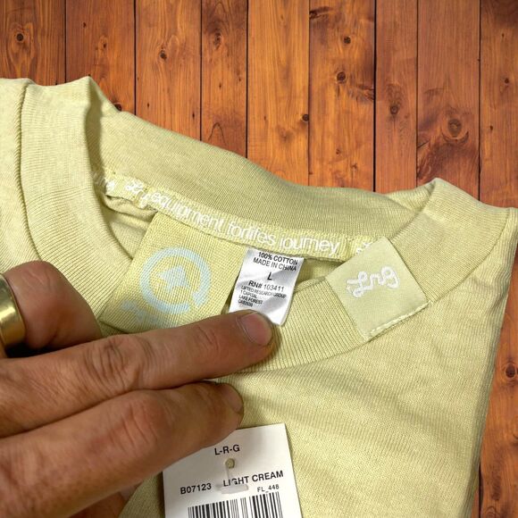 NWT LRG Lifted Research Group Cream Color Graphic T-Shirt Sz Large Embroidered - Picture 6 of 9